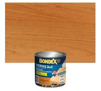 BONDEX - Vernis 2 en 1 Haute Résistance - Protège et Embellit le bois - Chêne Moyen Mat - 0,25 Litre