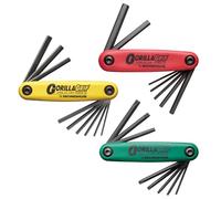 Bondhus 12533 Gorillagrip « hexagonale et étoile pliable Lot de 3, 12587 (2-8 mm), 12589 (5/64-1/10,2 cm) et 12634 (T9-T40)