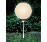 Bonetti Boule solaire de jardin pour extérieur avec éclairage LED, incluant piquet, batterie 600 mAh, mise en marche automatique, lampe sphérique moderne et élégante (1, Ø 30 cm)
