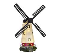 Bonetti Moulin à vent solaire avec lumière LED pour l'extérieur - Lampe solaire spéciale pour le jardin - Allumage et arrêt automatiques - Environ 53 cm de haut, ailes mobiles