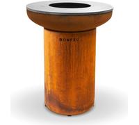 BonFeu BonBiza CortenØ 80 cm -Foyer de jardin avec plaque de cuisson - Tonneau à feu & foyer - Bac à feu Corbeille à feu en acier stable - Avec plaque de cuisson pour cuisiner - Corbeille à feu pour l