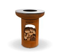 BonFeu BonBiza Foyer Ouvert pour Le Jardin - brasero & Foyer - en Acier Robuste - avec Grille & plancha pour Cuisiner - avec Grill - 80x80x100cm