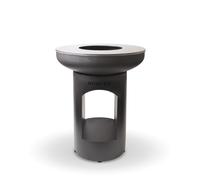 BonFeu BonBiza Noir Ouvert Ø 80 cm - Cheminée de jardin avec plaque de cuisson - Baril à feu et foyer - Brûle-parfum et brasero en acier robuste - Avec plaque de cuisson pour cuisiner - Brasero pour l