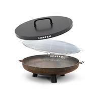 BonFeu BonBowl Brasero pour Le Jardin - Brasero d'extérieur - Grille de Cuisson en Acier Corten de qualité supérieure - pour Le Jardin (Set 100 cm)