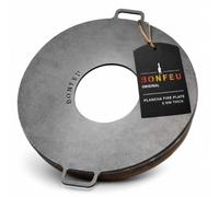 BonFeu BonPlancha Plaque de Grill Ø80cm - Plaque de Grill Gaz & Bois - Plancha Grill - Plaque de Cuisson - Plancha Pour Cheminée de Jardin, Poêle de Terrasse et Foyer - Acier de Haute Qualité