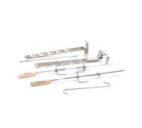 BonFeu Set de Rôtisserie en Acier Inoxydable - Kit Tournebroche pour Brasero BonBiza et Planchas Ø 60/80/100 cm - Inclus 2 Broches, Pinces et Crochet en S - Idéal pour Grillades au Feu de Bois