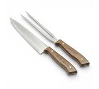 BonFeu Ustensiles de Barbecue de Qualité Supérieure en Acier Inoxydable et Bois d'Acacia - Accessoires pour Barbecue, Plancha et Brasero (Set de tranchement)