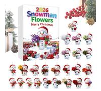 Bonhomme de neige de Noël 24 jours Décoration en acrylique | Décoration 2D avec bonhomme de neige en forme de fleur pour la maison, le bureau, la voiture, les portes