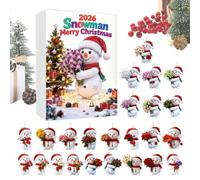 Bonhomme de neige de Noël 24 jours Décoration en acrylique | Décoration 2D avec bonhomme de neige en forme de fleur pour la maison, le bureau, la voiture, les portes