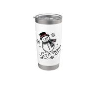 Bonhomme de neige de Noël Let It Snow Gobelet isotherme en acier inoxydable double paroi