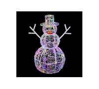 Bonhomme de neige de Noël lumineux multicolore 60cm