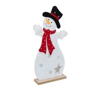 Bonhomme de Neige Feutrine LED 37cm Blanc