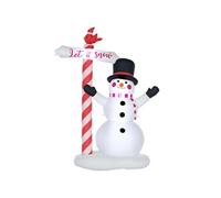 Bonhomme de neige gonflable avec pancarte 3 LED, décoration gonflable de Noël pour l'extérieur et l'intérieur, hauteur 213 cm, polyester imperméable,