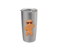 Bonhomme en pain d'épice cool avec lunettes de soleil Cookie de Noël Gobelet isotherme en acier inoxydable double paroi