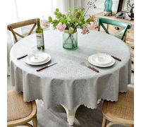 Boniffyy Nappes Circulaire Rondes Anti Tache Nappe PU Tablecloth Circle pour Maison Salle à Manger Table De Extérieur Cuisine Decoration pour Table Circulaire(Size:180CM,Color:Gris)