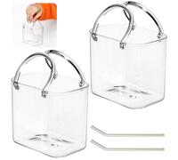 BONJUME 2PCS Verres, 750ML Verres à Vin Pour Sac à Main Transparents Avec Anses Pour Femme Bouteille De Vin Carrée Décorative Et Moderne Faite à La Main Pour Les Jus De Fruits Le Thé Les Fleurs