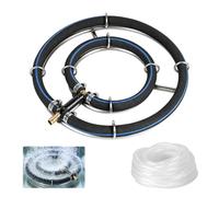 BONJUME Aérateur De Bassin, Anneau D'aération De 25cm pour Bassins Double Cadre en Acier Inoxydable Diffuseur D'oxygène pour Bassin à Poissons avec Tuyau d'air De 5M Tube De 8mm De Diamètre