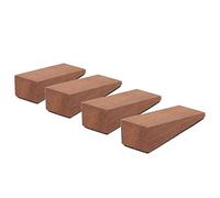 BONKZEBU 4 Pcs Bouchon de Porte en Bois Brun foncé, Triangulaire Anti-dérapant Bouchon de Porte pour Chambre Salon Salle de Bains, Brouilleur de Porte, Cale D'arrêt de Porte, Bouchon de