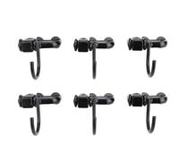 BONKZEBU Crochet de Voie en L à Double Goujon, Raccord D'arrimage Robuste pour Lit de Camion, Camping-Car, ATV, Acier au Carbone Durable 6 Pièces