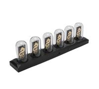 BONKZEBU Horloge à Tube RVB avec écran Couleur IPS de 1,14 Pouces, Mode | Construction en Alliage D'aluminium et Verre, Résolution 135x240, Alimentation DC 5V Type-c, Horloge de Bureau Numérique