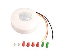 BONKZEBU Interrupteur LED à Détecteur de Mouvement Infrarouge PIR avec Temporisation Réglable pour Plafonnier, Plage de Détection à 360° pour Couloirs, Sous-sols (blanc)