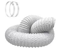Bonlace Tuyau Évacuation Climatiseur Mobile 5m Ø150mm Avec 2 Serrer Gaine | Rallonge Tube Climatisation en PVC Aluminium Climatiseur Mobile Pour Extracteur d'Air Sèche-linge Hotte Hangar (Blanc)