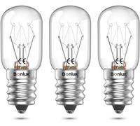 Bonlux Ampoule Four E14 25 W 300 Degré, Lampe Cristal de Sel Himalaya, Ampoule Petit Culot à vis Dimmable Remplacement LED pour Frigo, Refrigerateu, Machine Coudre, 220-240V, Lot de 3