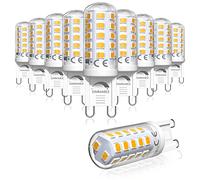 Bonlux Ampoule LED G9 Dimmable Blanc Chaud 2700K, 4W Equivalent Lampe Halogène 40W G 9, Petite Ampoule Culot GU9, Économie d'énergie, Sans Scintillement, Angle de Faisceau 360°, AC220-240V, Lot de 10