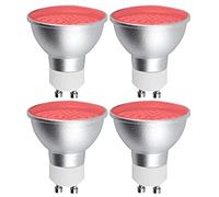 Bonlux Ampoule LED GU10 Couleur Rouge 5W, MR16 Lampe LED Rouge non Dimmable, Angle de Faisceau 120°, Halogène 50W équivalent, pour éclairage Paysager et éclairage Décoratif, Lot de 4