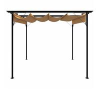 BONNE&16519 Pergola avec toit rétractable taupe 3x3 m acier 180 g/m²(VIDAXL)