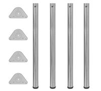 Bonne qualité - 4 pieds de table réglables en hauteur 870 mm robuste - nickel brossé - 60x870 mm isv85f90862262