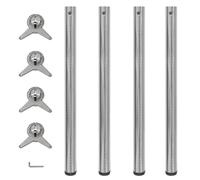 Bonne qualité - 4 pieds de table réglables en hauteur 870 mm robuste - nickel brossé - 60x870 mm lgu85m88009155