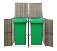 Bonne qualité - Abri pour poubelle - Armoire poubelle - double Gris 140x80x117 cm Résine tressée - MAW46706822