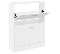 Bonne qualité - Armoire à chaussures - BONNIE - Commode à chaussures Blanc 59x17x81cm - Bois d'ingénierie - Meuble d'entrée Coffre