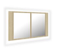 Bonne qualité - Armoire à miroir à LED de bain et WC - BONNIE - Chêne sonoma 80x12x45 Acrylique DECO M9982356