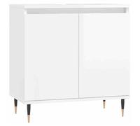 Bonne qualité - Armoire de rangement Armoire de bain et WC - BONNIE - blanc brillant 58x33x60cm - Bois d'ingénierie DECO M7356094
