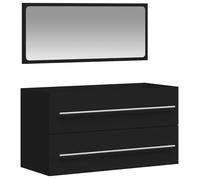 Bonne qualité - Armoire de salle de bain et WC - BONNIE - avec miroir noir - Bois d'ingénierie DECO M9742729