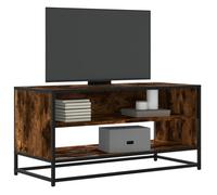 Bonne qualité - Armoire TV chêne fumé,91x40x46 cm Meuble TV chêne fumé 91x40x46 cm - bois d'ingénierie et métal 25221