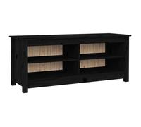 Bonne qualité - Banc à chaussures - BONNIE - Commode à chaussures Noir 110x38x45,5cm - Bois de pin massif - Meuble d'entrée Coffre