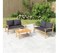 Bonne qualité - Banc de jardin avec coussins gris foncé bambou - 1parcel - 115x75x74cm J1966022