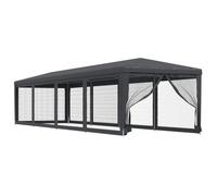 Bonne qualité - Barnum d'extérieur - anti-UV - Tente de fête et 10 parois latérales en maille Anthracite 3x12m DECO M1553503