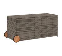 Bonne qualité - Boîte de rangement/stockage - BONNIE - de jardin et roues gris 283L résine tressée - MAW37003787