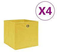 Bonne qualité - Boîtes de rangement 4 pcs Tissu intissé 28x28x28 cm - haut de gamme - Jaune13636