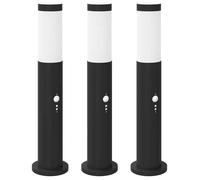 Bonne qualité - Bornes lumineuses avec détecteur lot de 3 50 cm acier inoxydable IP44 - design moderne - _Vie en inxtérieur 617iem90