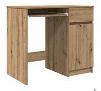 Bonne qualité - Bureau chêne artisanal 86x49x76cm - Table d'étude - Bois d'ingénierie - poste de travail meuble informatique DECO