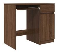 Bonne qualité - Bureau chêne marron 86x49x76cm - Table d'étude - Bois d'ingénierie - poste de travail meuble informatique DECO