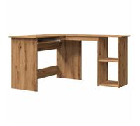 Bonne qualité - Bureau d'angle chêne artisanal 120x140x75cm - Table d'étude - Bois d'ingénierie - poste de travail meuble
