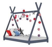 Bonne qualité - Cadre de lit d'enfant Gris Bois de pin massif 70x140 cm - haut de gamme -14553