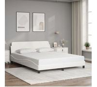 Bonne qualité - Cadre de lit sans matelas blanc 160x200 cm - haut de gamme - similicuir11054