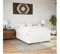 Bonne qualité - Cadre de lit sans matelas blanc 160x200 cm - haut de gamme - similicuir16549